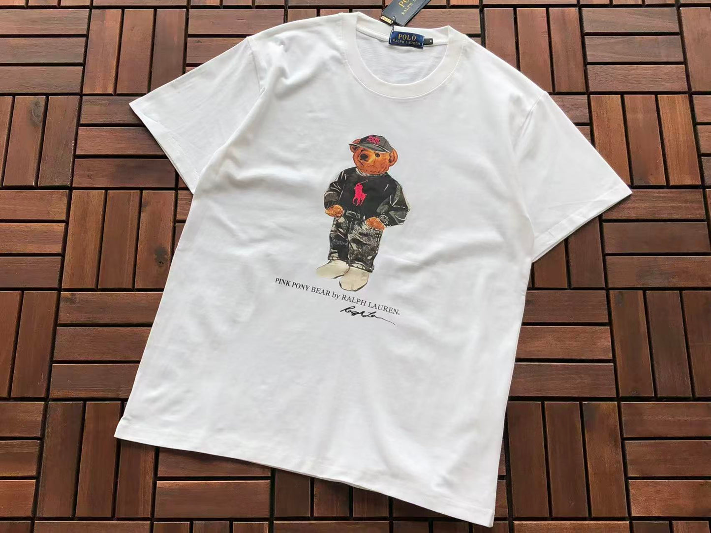 Polo Bear Pink Pony Graphic T-Shirt