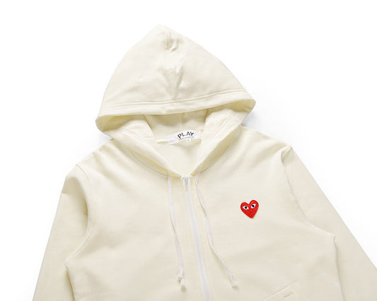 Moletom Full Zíper CDG Play "Heart Logo"